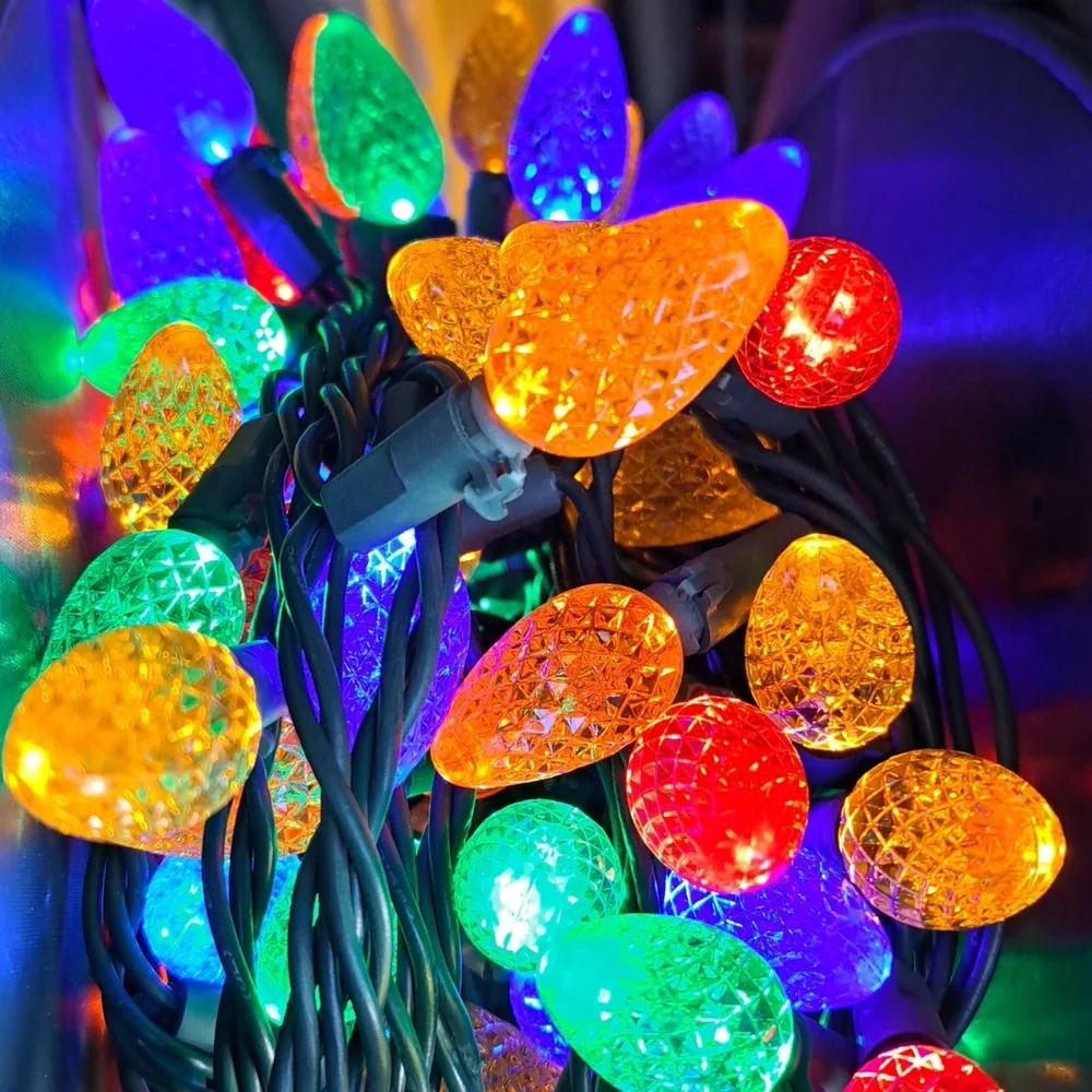 Multi-Color C6 Clip-On Christmas Lights String Approx 150 Lights